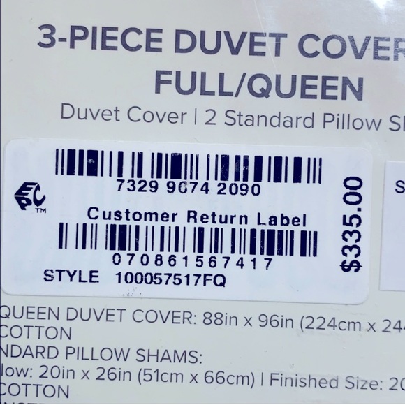 {NIP} LUCKY BRAND White 100% Cotton Diamond Stitch 3 Piece Comforter Set - Picture 9 of 16